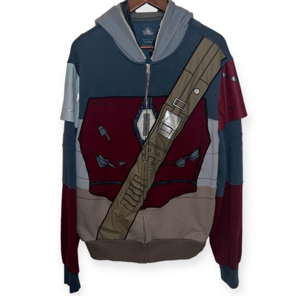 Disney Mandalorian Bounty Hunter Zip Up Sweatshirt Hoodie - Picture 3 of 6